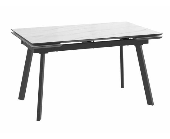 Стол раздвижной Astrid -140 (140+30+30x85/Мрамор светлый - Compact cer/Черный) | Интернет магазин мебели и декора LifeDekor