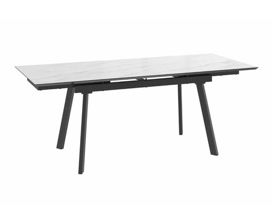 Стол раздвижной Astrid -140 (140+30+30x85/Мрамор светлый - Compact cer/Черный), изображение 2 | Интернет магазин мебели и декора LifeDekor