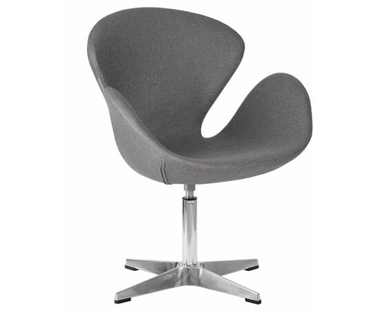 Кресло дизайнерское DOBRIN SWAN, серая ткань AF7, алюминиевое основание, Вариант: серая ткань AF7, алюминиевое основание | Интернет магазин мебели и декора LifeDekor