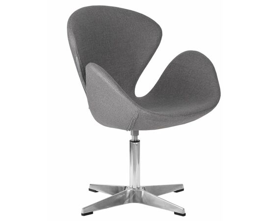 Кресло дизайнерское DOBRIN SWAN, серая ткань AF7, алюминиевое основание, Вариант: серая ткань AF7, алюминиевое основание, изображение 2 | Интернет магазин мебели и декора LifeDekor