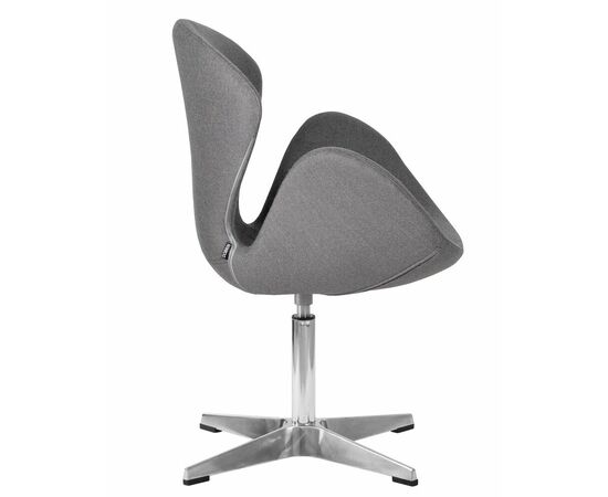 Кресло дизайнерское DOBRIN SWAN, серая ткань AF7, алюминиевое основание, Вариант: серая ткань AF7, алюминиевое основание, изображение 3 | Интернет магазин мебели и декора LifeDekor