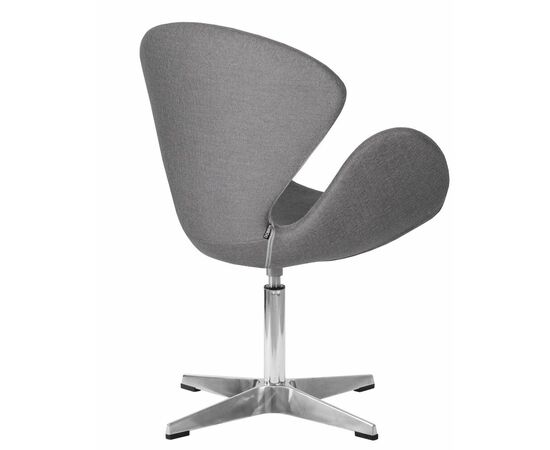 Кресло дизайнерское DOBRIN SWAN, серая ткань AF7, алюминиевое основание, Вариант: серая ткань AF7, алюминиевое основание, изображение 4 | Интернет магазин мебели и декора LifeDekor