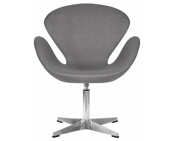 Кресло дизайнерское DOBRIN SWAN, серая ткань AF7, алюминиевое основание, Вариант: серая ткань AF7, алюминиевое основание, изображение 6 | Интернет магазин мебели и декора LifeDekor