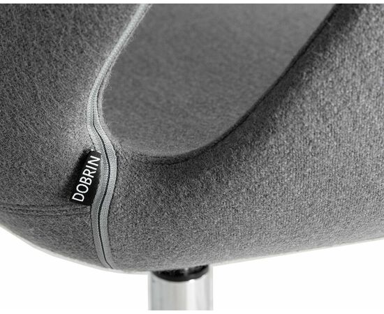 Кресло дизайнерское DOBRIN SWAN, серая ткань AF7, алюминиевое основание, Вариант: серая ткань AF7, алюминиевое основание, изображение 9 | Интернет магазин мебели и декора LifeDekor