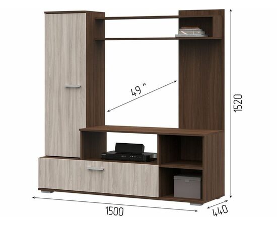 Стенка «Лима», шимо светлый/шимо темный, изображение 8 | Интернет магазин мебели и декора LifeDekor