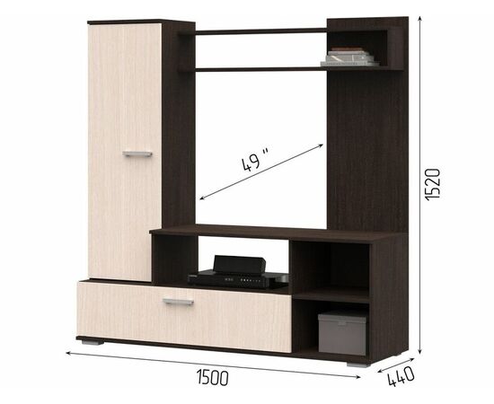 Стенка «Лима», дуб белфорт/венге, изображение 5 | Интернет магазин мебели и декора LifeDekor