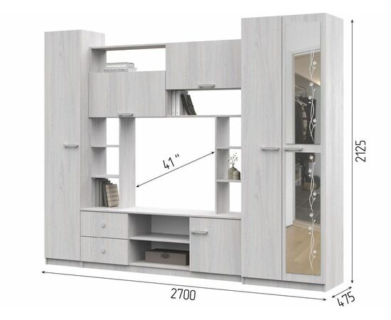 Стенка «Марта М», анкор, изображение 5 | Интернет магазин мебели и декора LifeDekor