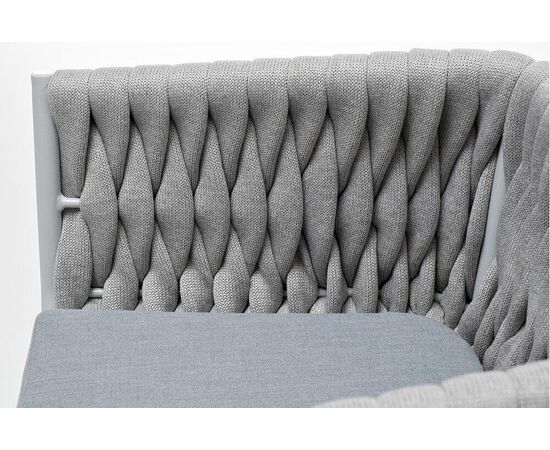 "Монако" стул плетеный из роупа, каркас алюминий светло-серый (RAL7035) муар, роуп светло-серый 40 мм, ткань светло-серая, изображение 6 | Интернет магазин мебели и декора LifeDekor