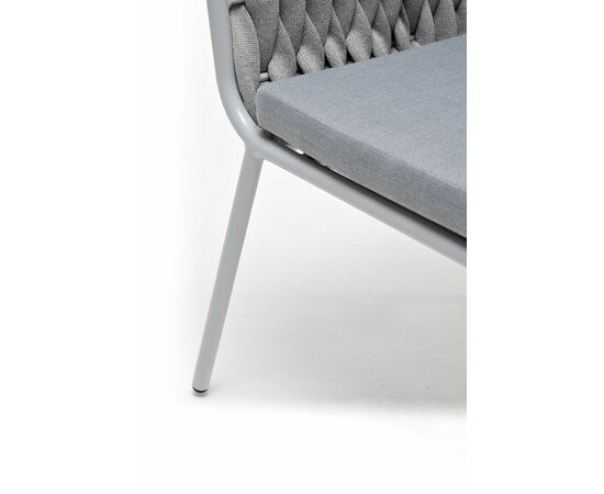 "Монако" стул плетеный из роупа, каркас алюминий светло-серый (RAL7035) муар, роуп светло-серый 40 мм, ткань светло-серая, изображение 9 | Интернет магазин мебели и декора LifeDekor