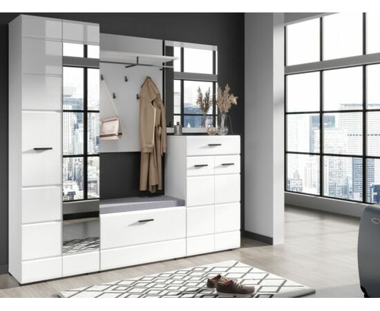 Прихожая «Йорк», Белый/белый глянец | Интернет магазин мебели и декора LifeDekor