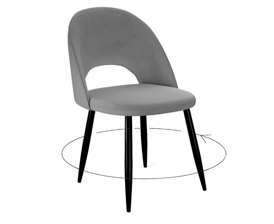 Стул DikLine 283 поворотный C56 серый, ножки черные | Интернет магазин мебели и декора LifeDekor