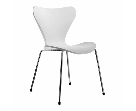 Стул Seven Style белый с хромированными ножками | Интернет магазин мебели и декора LifeDekor