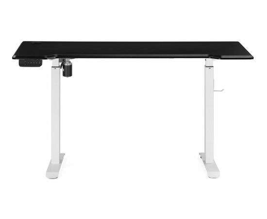 Компьютерный стол Маркос с механизмом подъема 140х80х75 черная шагрень / белый, изображение 3 | Интернет магазин мебели и декора LifeDekor