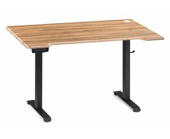 Компьютерный стол Маркос с механизмом подъема 140х80х75 дуб вотан / черный, изображение 2 | Интернет магазин мебели и декора LifeDekor