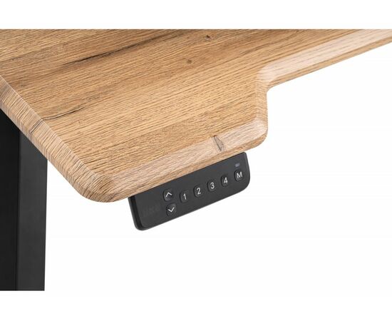 Компьютерный стол Маркос с механизмом подъема 140х80х75 дуб вотан / черный, изображение 6 | Интернет магазин мебели и декора LifeDekor