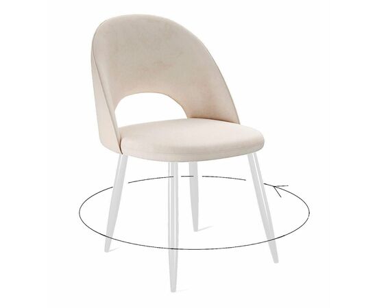 Стул DikLine 283 поворотный C103 крем, ножки белые | Интернет магазин мебели и декора LifeDekor