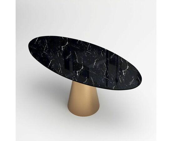 Стол овальный Lucas 160, керамика глянцевая, черная, изображение 4 | Интернет магазин мебели и декора LifeDekor