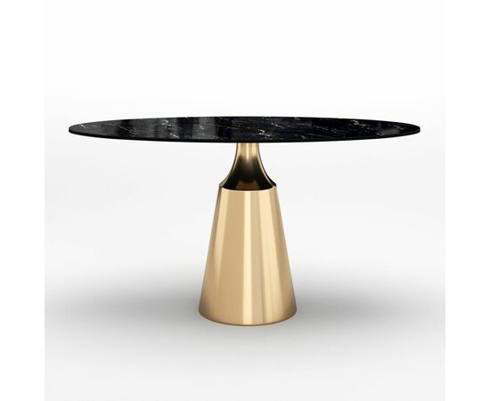 Стол овальный Lucas 160, керамика глянцевая, черная | Интернет магазин мебели и декора LifeDekor