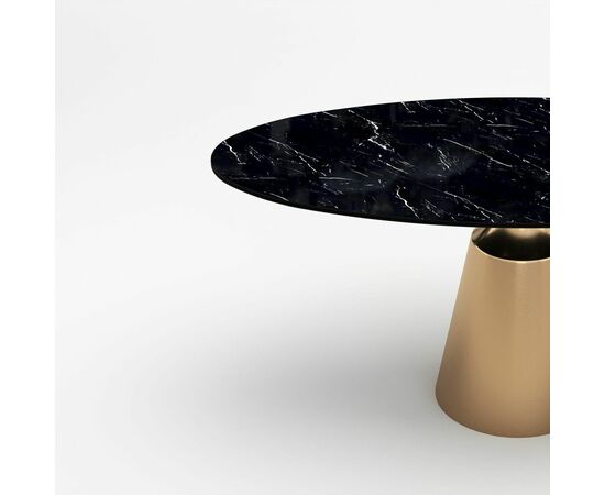 Стол овальный Lucas 160, керамика глянцевая, черная, изображение 3 | Интернет магазин мебели и декора LifeDekor