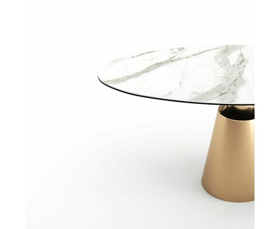 Стол овальный Lucas 160, керамика матовая, белая, изображение 3 | Интернет магазин мебели и декора LifeDekor