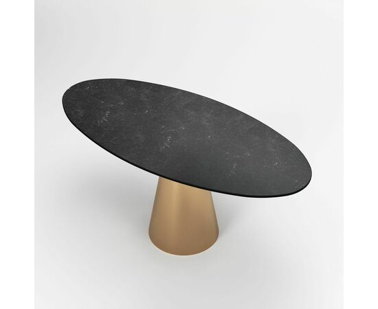 Стол овальный Lucas 160, керамика матовая, черная, изображение 4 | Интернет магазин мебели и декора LifeDekor