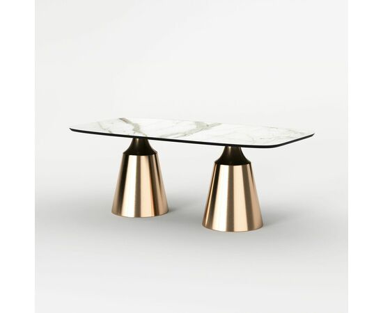 Стол овальный Lucas 200, керамика матовая, белая, изображение 2 | Интернет магазин мебели и декора LifeDekor