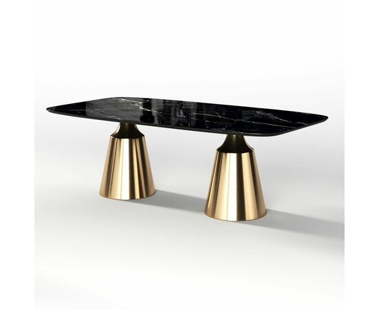 Стол овальный Lucas 230, керамика глянцевая, черная, изображение 2 | Интернет магазин мебели и декора LifeDekor