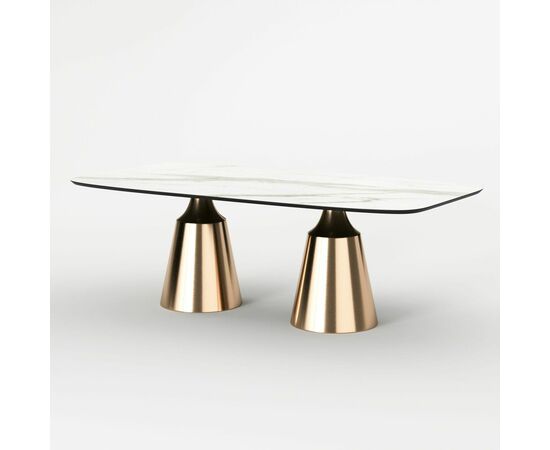 Стол овальный Lucas 230, керамика матовая, белая, изображение 2 | Интернет магазин мебели и декора LifeDekor