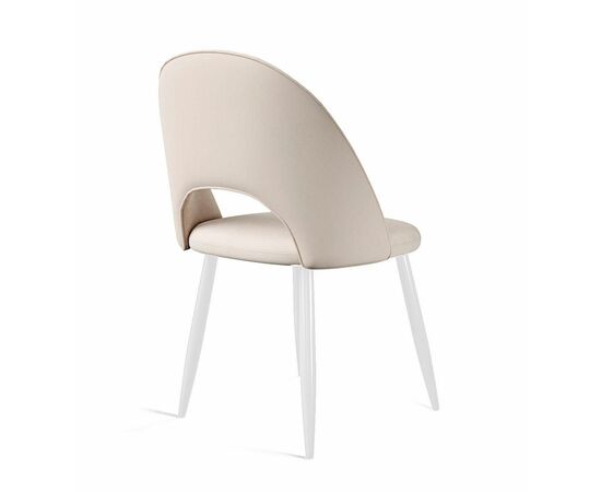 Стул DikLine 283 поворотный C103 крем, ножки белые, изображение 2 | Интернет магазин мебели и декора LifeDekor