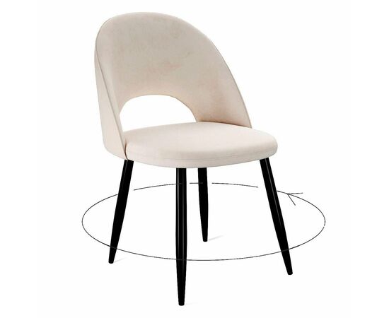 Стул DikLine 283 поворотный C103 крем, ножки черные | Интернет магазин мебели и декора LifeDekor