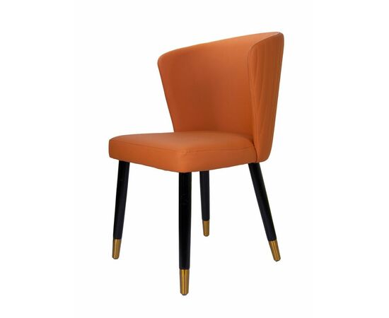 Стул Borneo терракотовый, кожа, опоры черный/золото | Интернет магазин мебели и декора LifeDekor