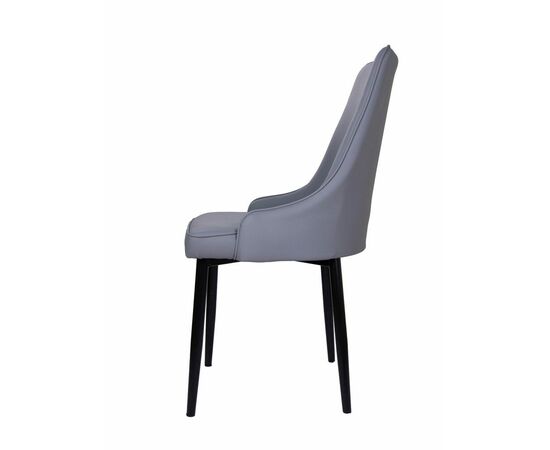 Стул Kristian серый, кожа, изображение 2 | Интернет магазин мебели и декора LifeDekor