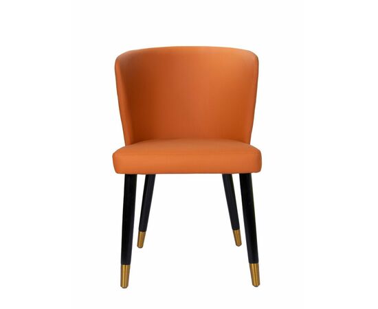 Стул Borneo терракотовый, кожа, опоры черный/золото, изображение 2 | Интернет магазин мебели и декора LifeDekor