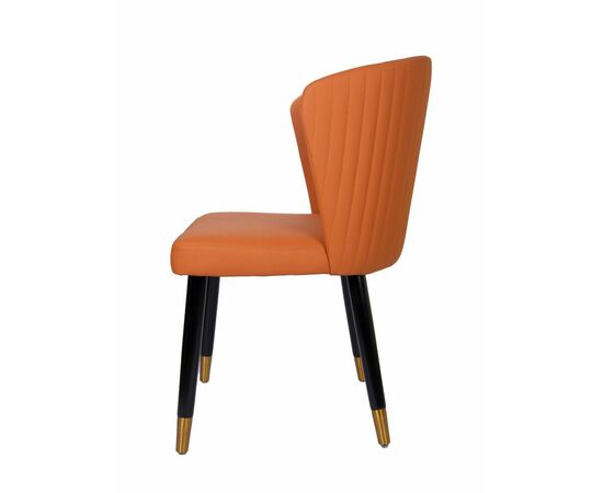 Стул Borneo терракотовый, кожа, опоры черный/золото, изображение 3 | Интернет магазин мебели и декора LifeDekor