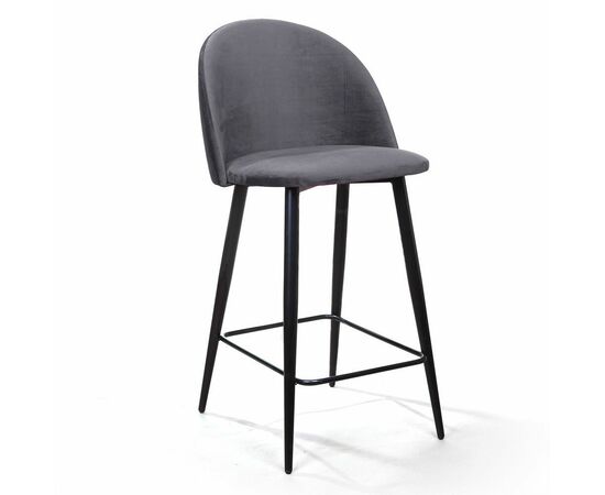 Стул полубарный Thomas, бархат серый 27 | Интернет магазин мебели и декора LifeDekor