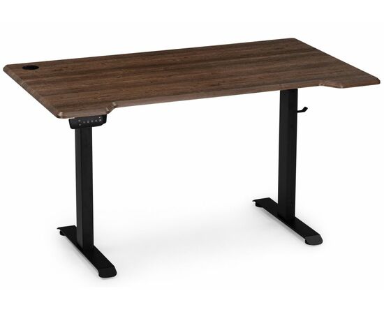 Компьютерный стол Маркос с механизмом подъема 140х80х75 черный / кантри орех, изображение 2 | Интернет магазин мебели и декора LifeDekor