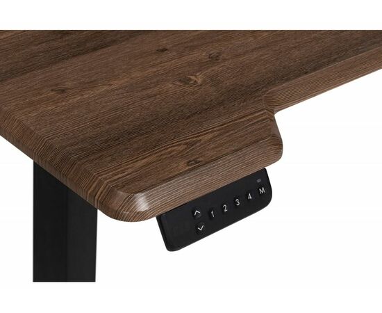 Компьютерный стол Маркос с механизмом подъема 140х80х75 черный / кантри орех, изображение 7 | Интернет магазин мебели и декора LifeDekor