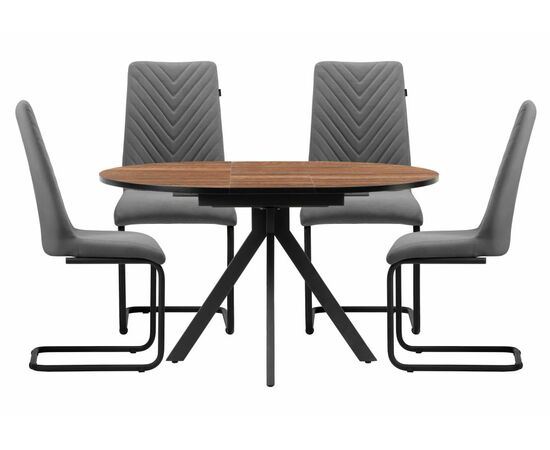 Обеденная группа Эмелин дерево / серый / черный | Интернет магазин мебели и декора LifeDekor