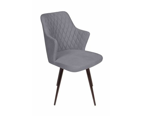 Стул поворотный на 360 градусов Hunt ромб, бархат серый 27 / чёрный конус | Интернет магазин мебели и декора LifeDekor