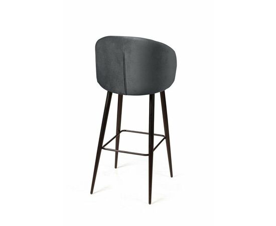 Стул барный Mont Blanc, бархат светло-серый 26 / черный конус, изображение 7 | Интернет магазин мебели и декора LifeDekor