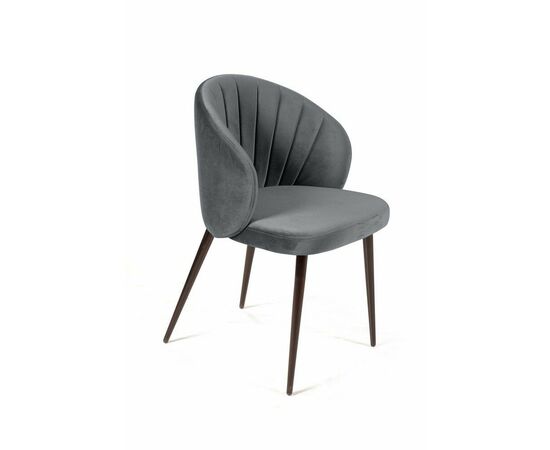 Стул Mont Blanc, бархат светло-серый 26 / черный конус | Интернет магазин мебели и декора LifeDekor