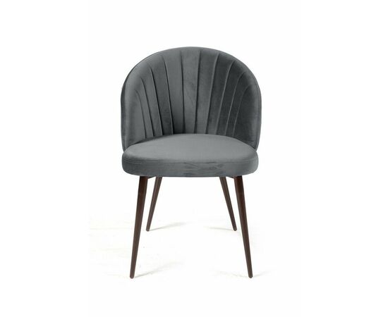 Стул Mont Blanc, бархат светло-серый 26 / черный конус, изображение 2 | Интернет магазин мебели и декора LifeDekor