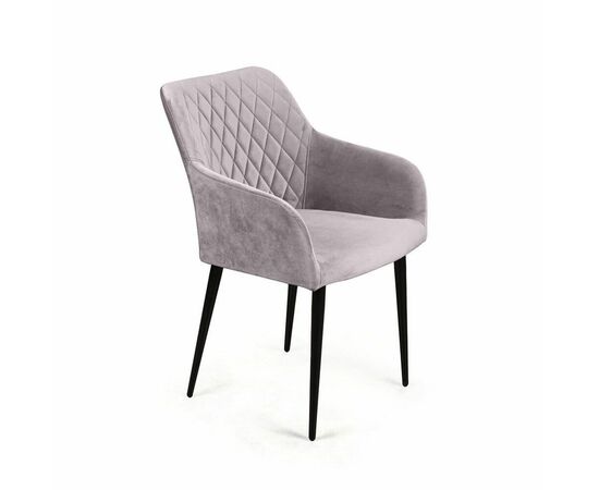 Стул с подлокотниками Robert, бархат светло-серый 26 | Интернет магазин мебели и декора LifeDekor