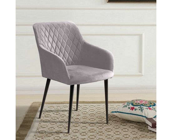 Стул с подлокотниками Robert, бархат светло-серый 26, изображение 15 | Интернет магазин мебели и декора LifeDekor