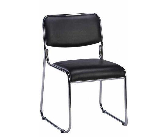 Кресло для посетителей Everprof Fix Chrome Экокожа Черный | Интернет магазин мебели и декора LifeDekor