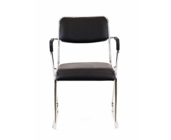 Кресло для посетителей Everprof Fix Plus Chrome Экокожа Черный, изображение 3 | Интернет магазин мебели и декора LifeDekor