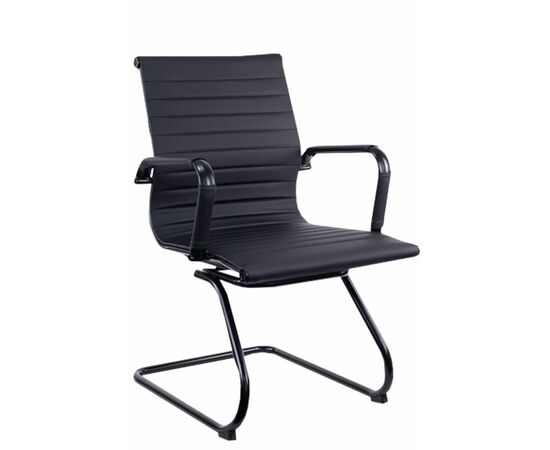 Кресло для посетителей Everprof Leo Black CF Экокожа Черный | Интернет магазин мебели и декора LifeDekor