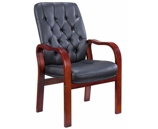 Стул руководителя Everprof Monaco Wood CF Экокожа Черный | Интернет магазин мебели и декора LifeDekor