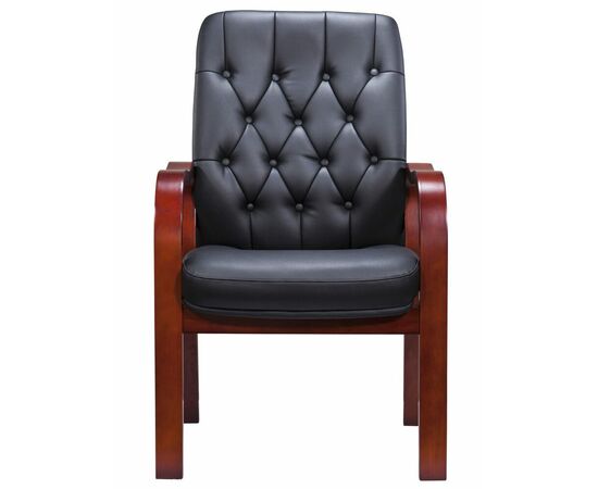Стул руководителя Everprof Monaco Wood CF Экокожа Черный, изображение 2 | Интернет магазин мебели и декора LifeDekor