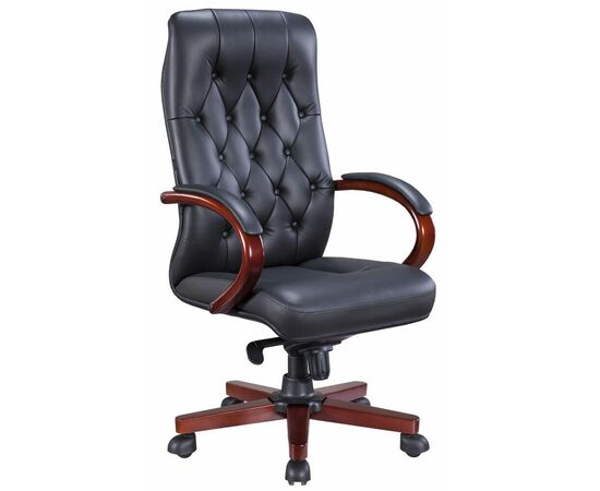 Стул руководителя Everprof Monaco Wood Экокожа Черный | Интернет магазин мебели и декора LifeDekor
